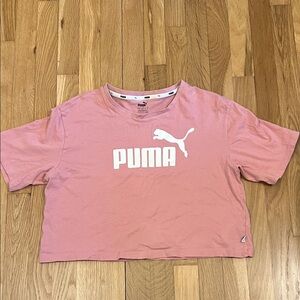 PUMA Women's Soft Pink Logo Crop Top